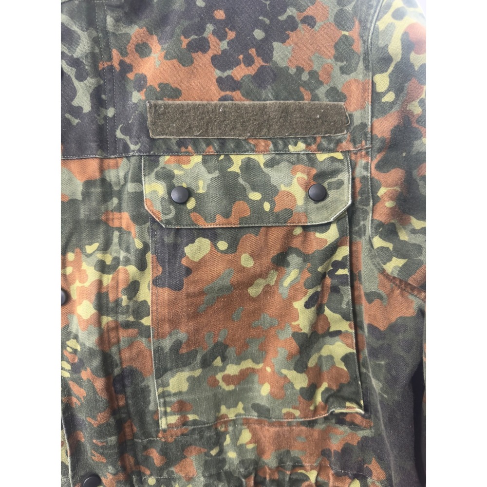 German Military Flecktarn Camo Field Parka Mens L Green Brown Hooded 90s Grunge - Picture 5 of 11